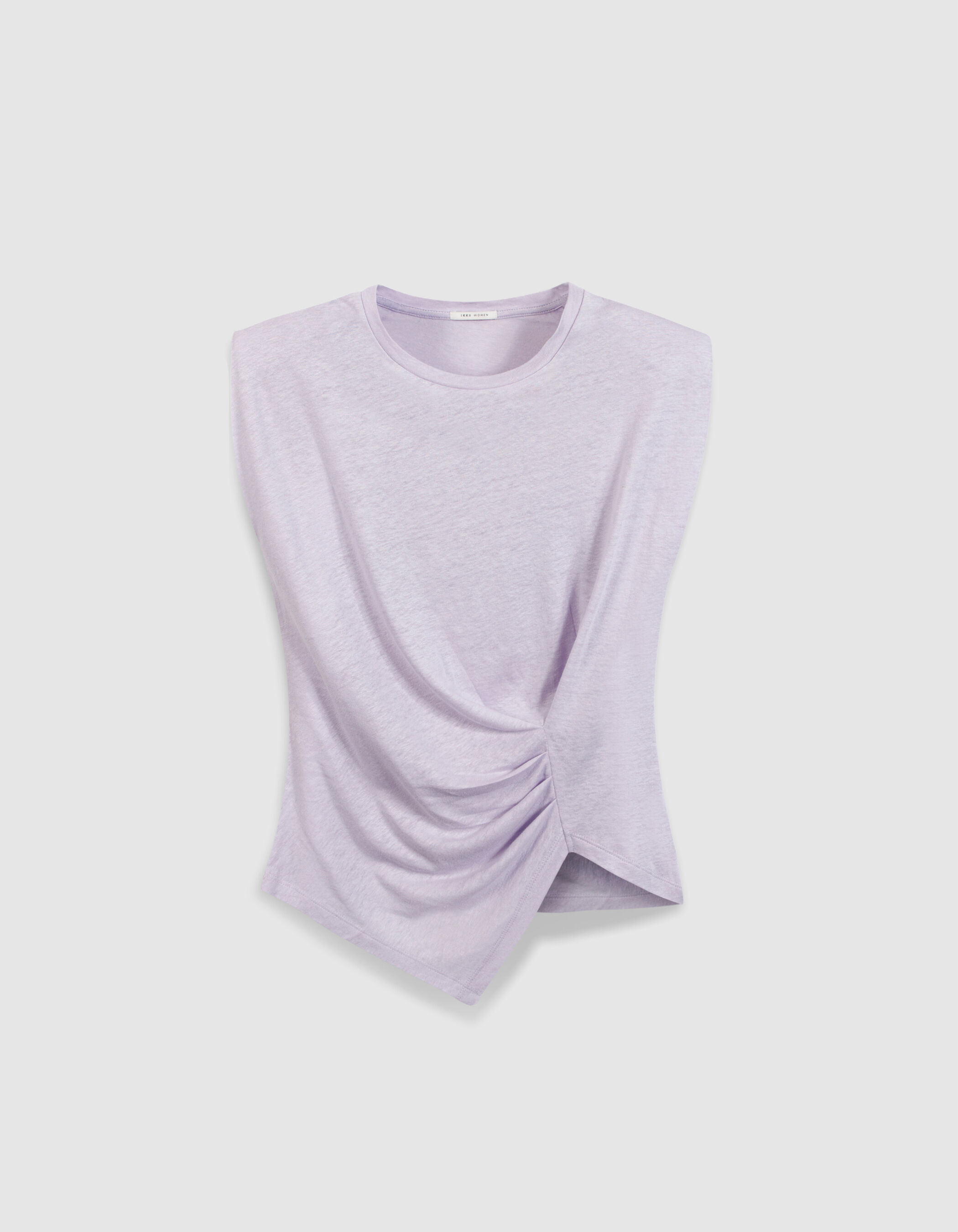 Tee-shirt lilas asymétrique effet drapé Femme