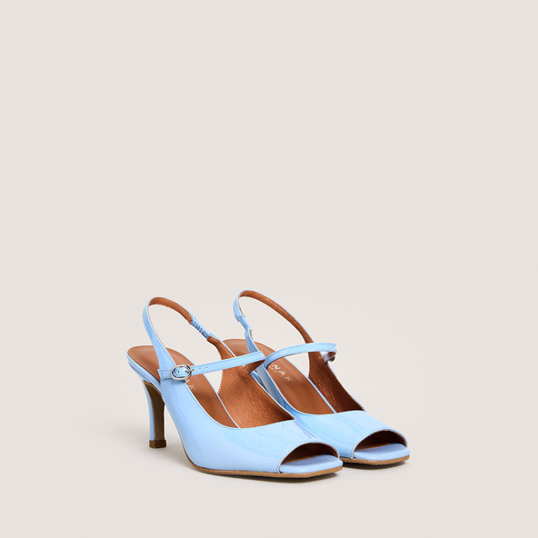 Babies slingbacks à talonsen vernis bleu clair | DISCRET