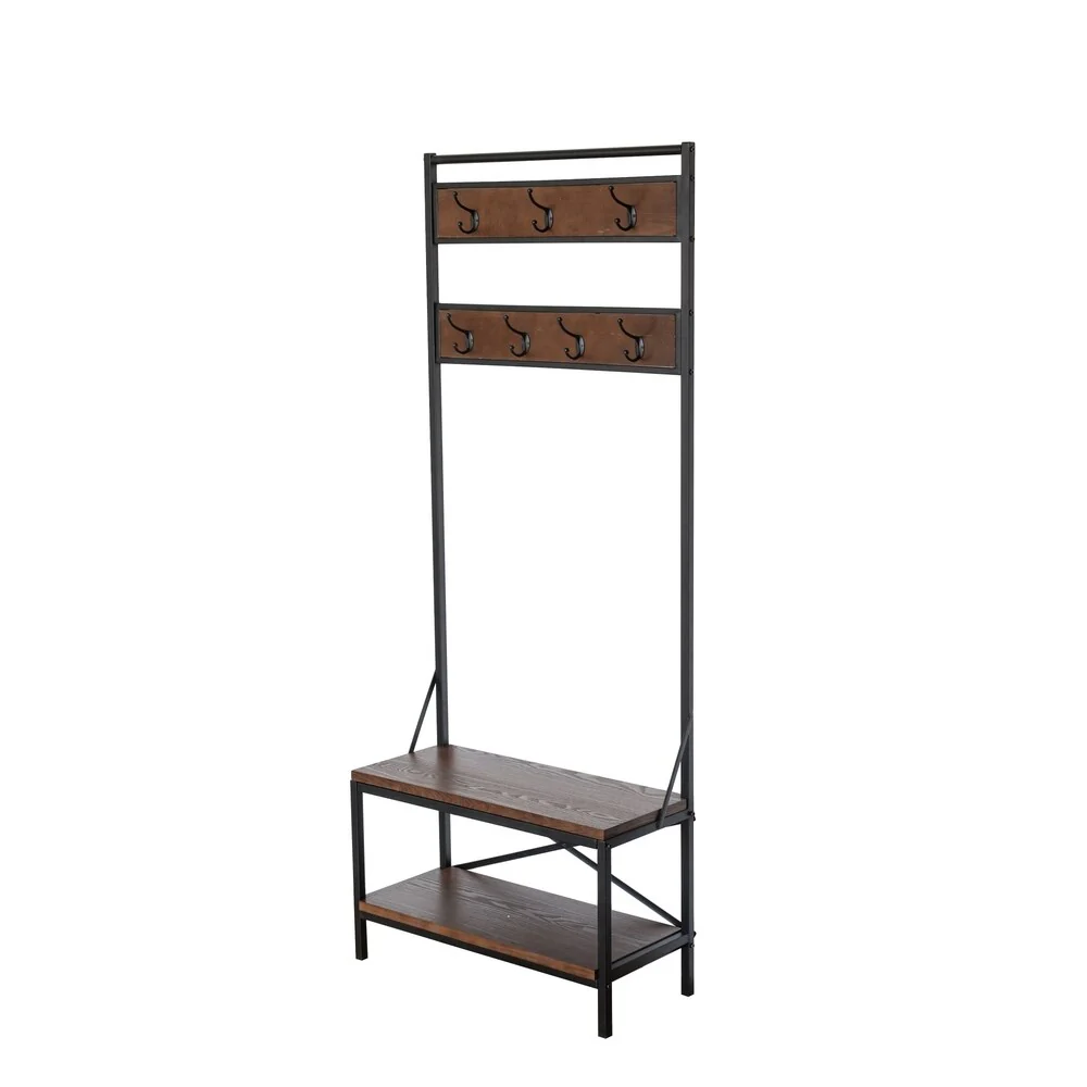 Norton Walnut Brown 28 inch Coat Rack Bench
