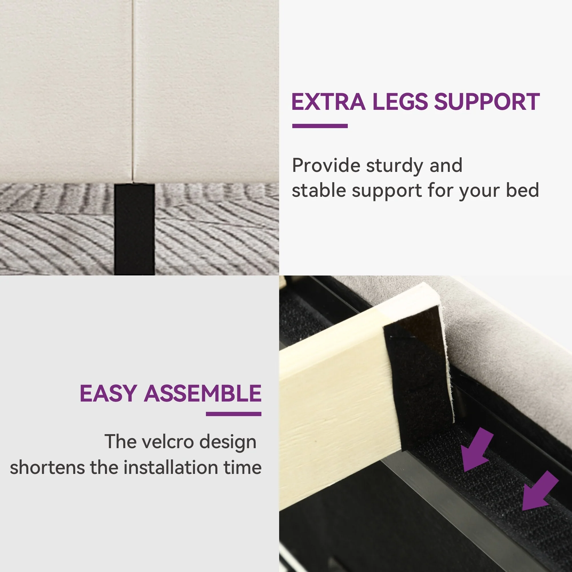 Moasis King Upholstered Platform Bed Frame with 4 Storage Drawers