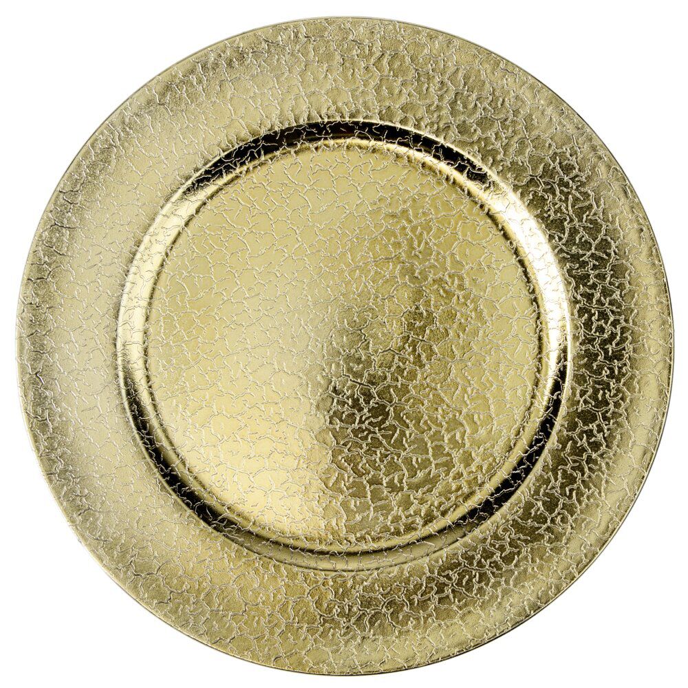 Sous-assiette motif croco Ø33 cm doré
