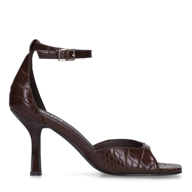 Bruine sandalen met hak