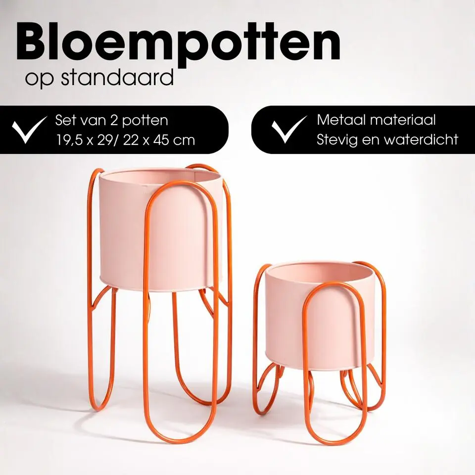 Mica Decorations Donau Bloempot �?Set van 2 �?Roze