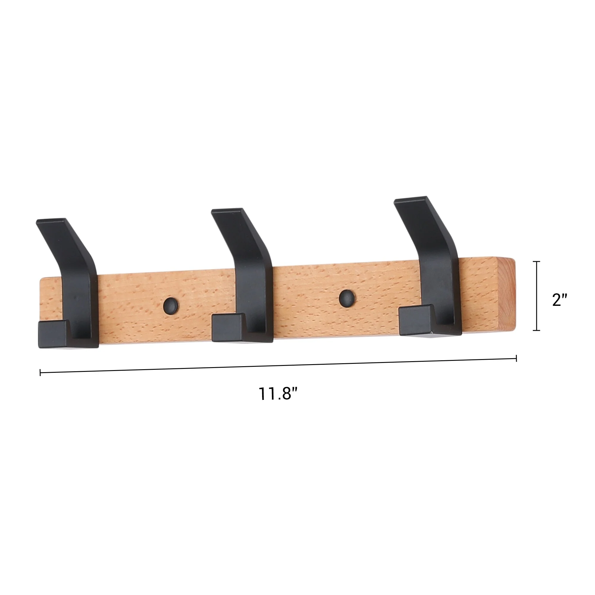 1 Pack Coat Rack Wall Mount, Wall Hooks for Hanging with 3 Hooks - 11.8*2in