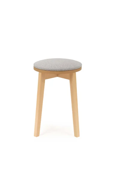 Taboret tapicerowany tkanina do wyboru nogi buk naturalny