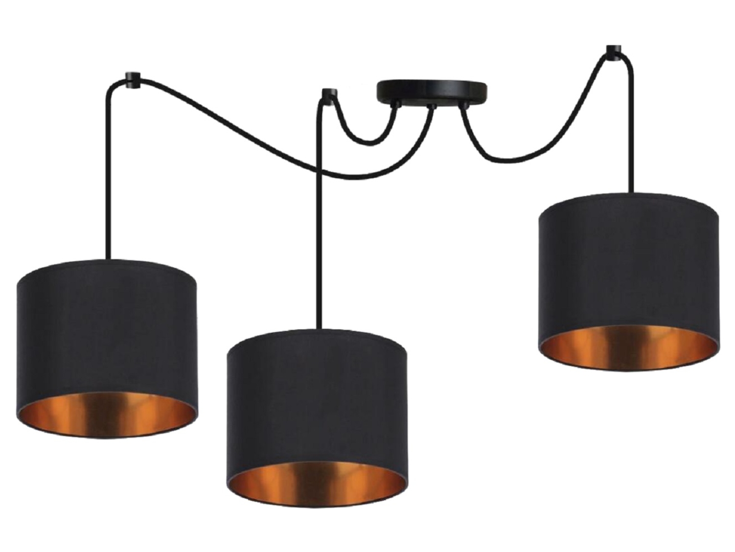 Lampa wisząca Candida 3-punktowa czarna