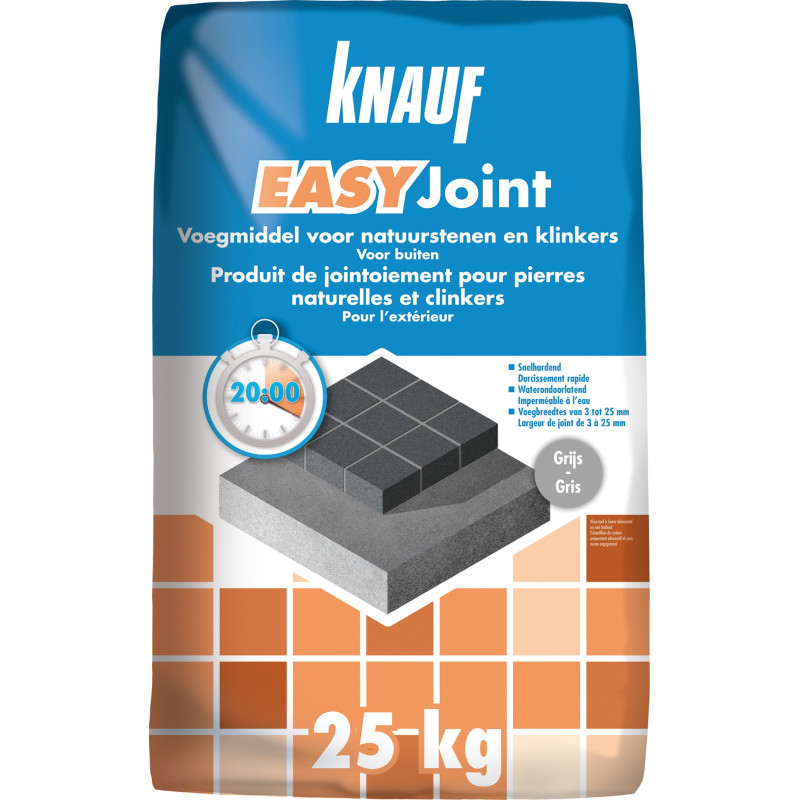 Mortier de jointoiement Easy Joint gris 25 kg KNAUF