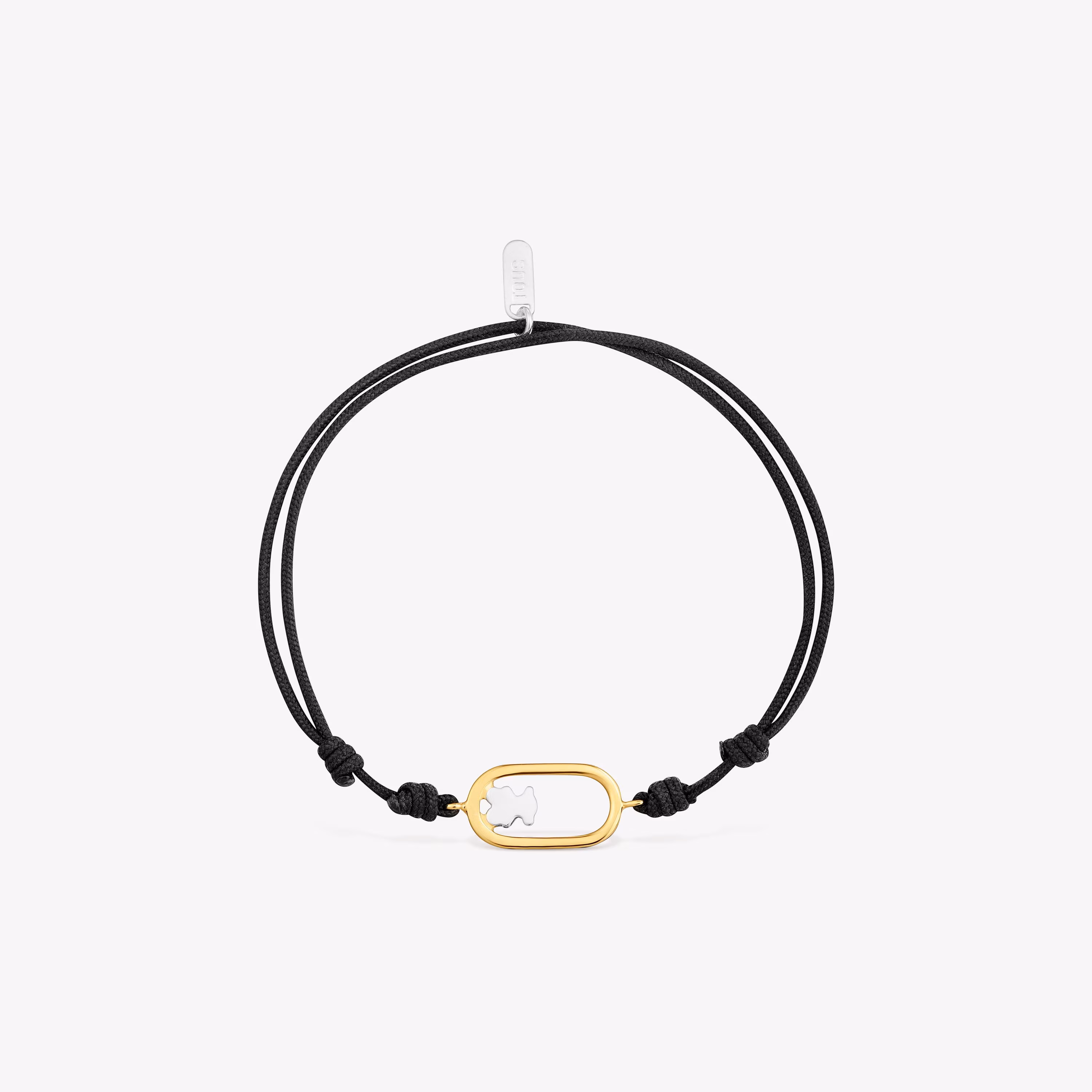 Pulsera de nylon negro bicolor Camille
