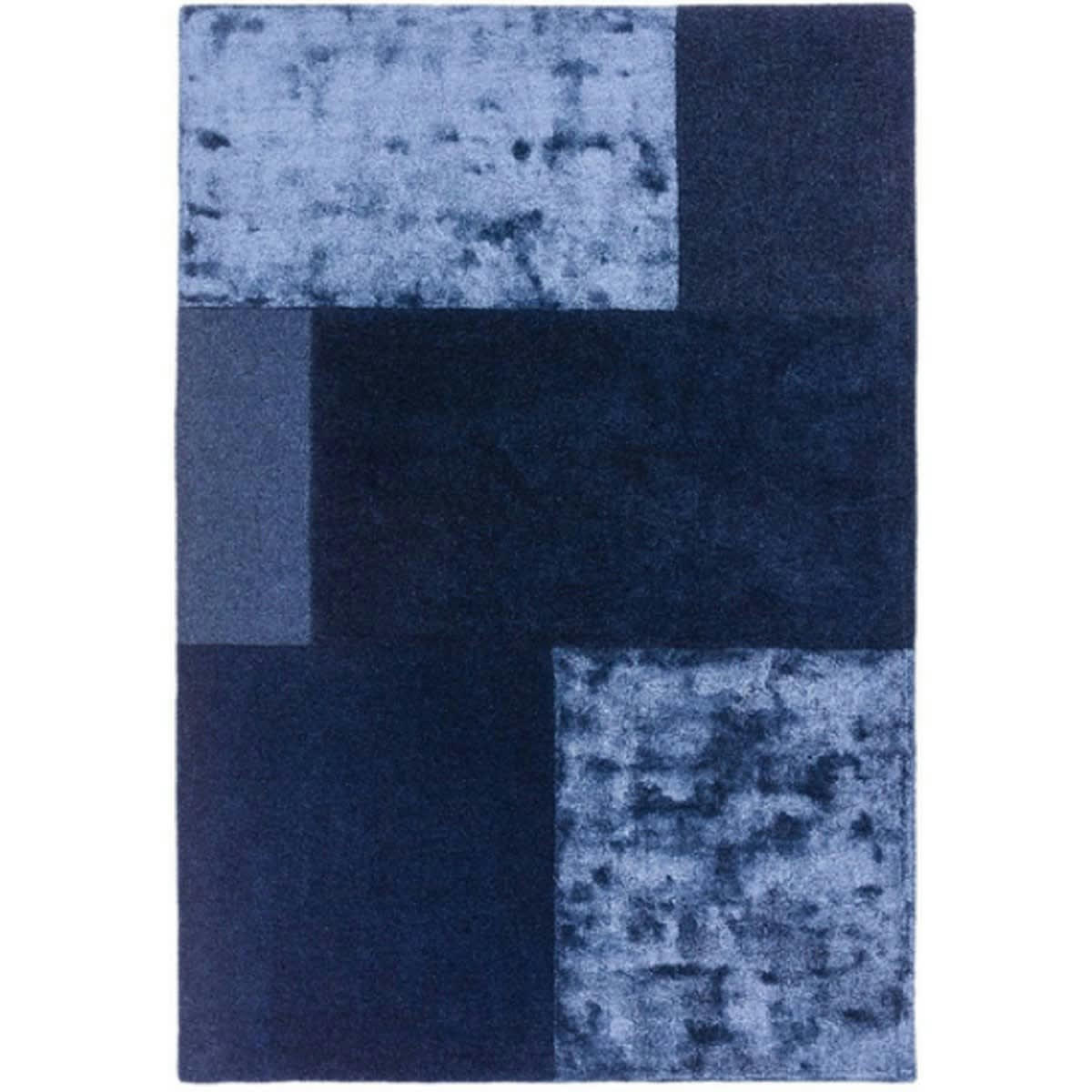 SLATE - Tapis tufté main en Laine Bleu 120x170 cm