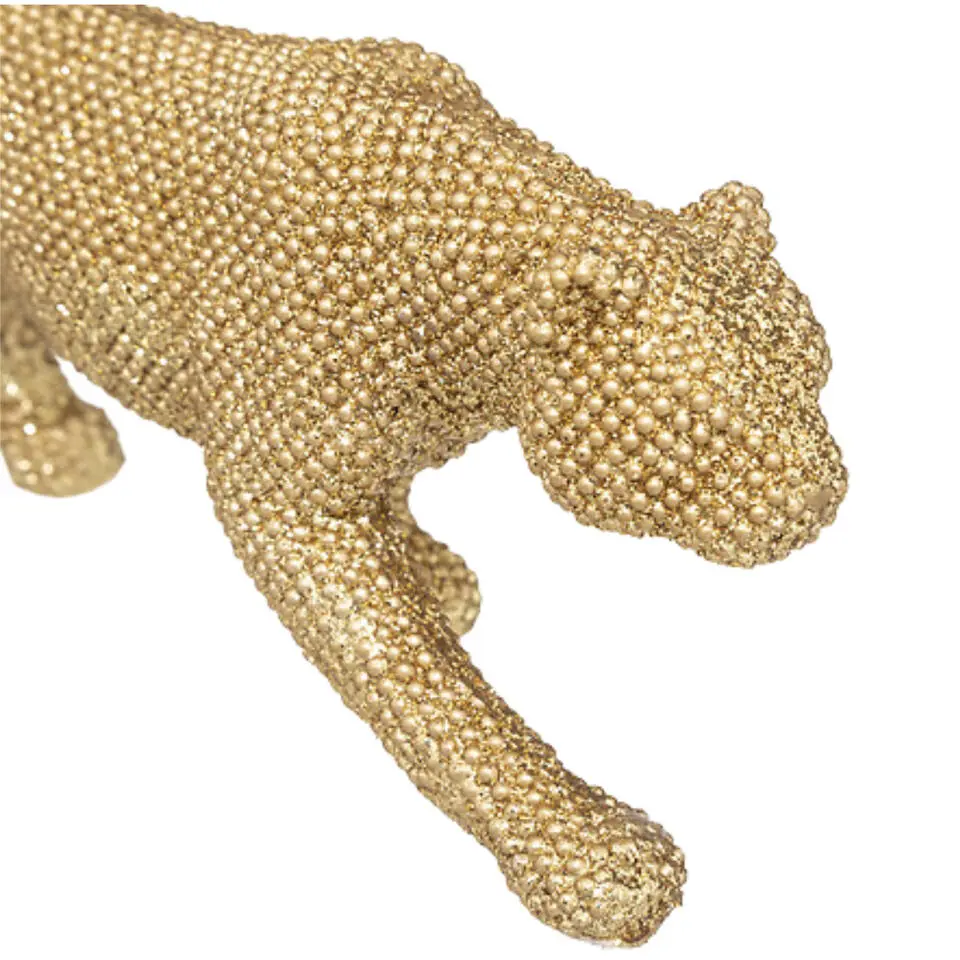 Atmosphera Beeldje Panter glitter studs - 10 cm - goud