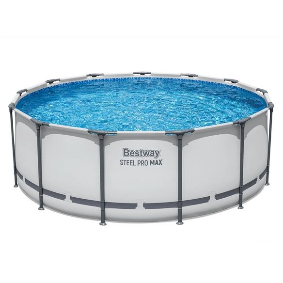 Pool, Komplett-Set mit Filterpumpe Ø 396 x 122 cm, lichtgrau, rund
