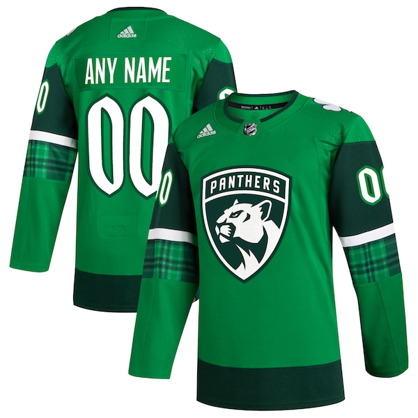 Florida Panthers adidas St. Patrick's Day Authentic Custom Jersey - Kelly Green