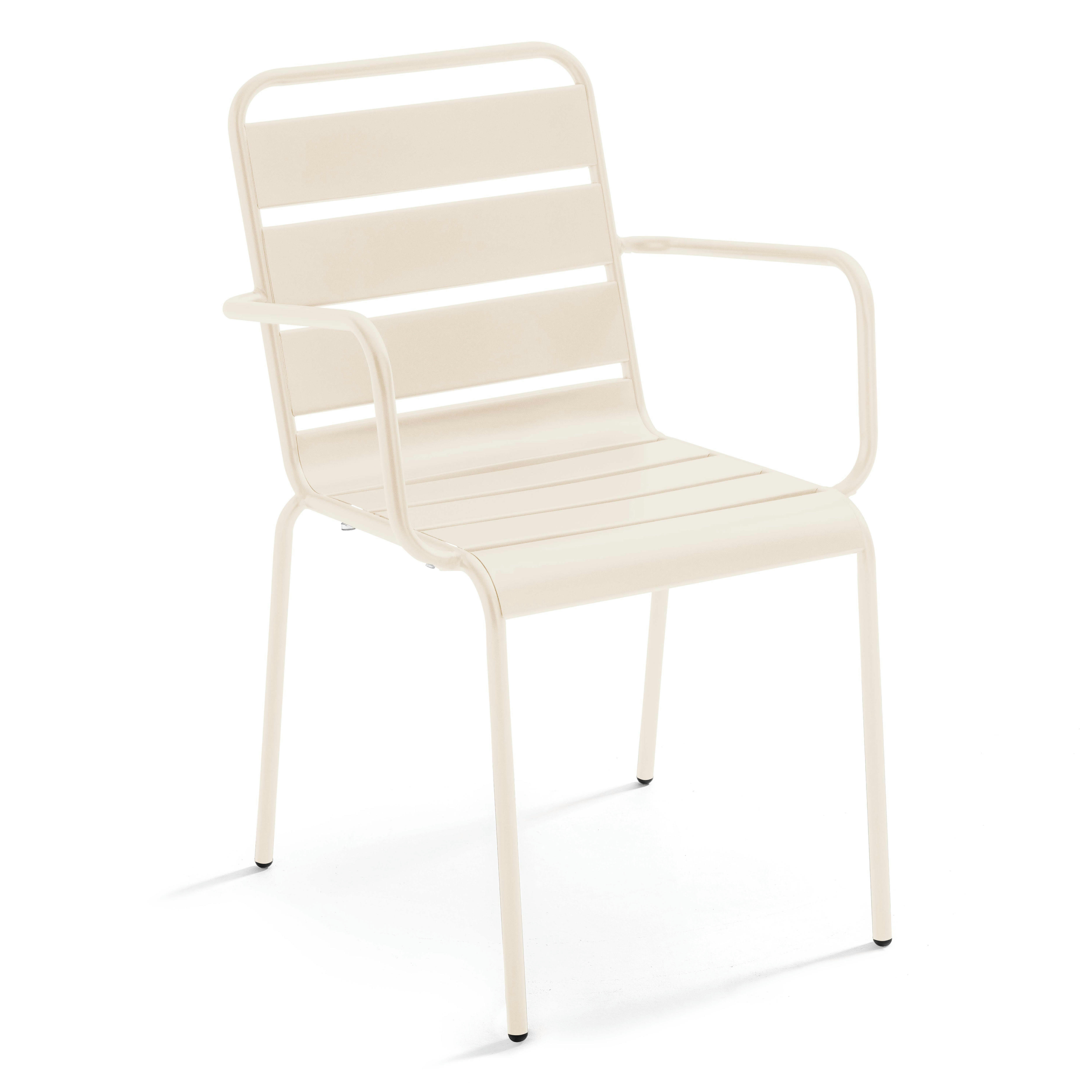 PALAVAS - Fauteuil en métal ivoire