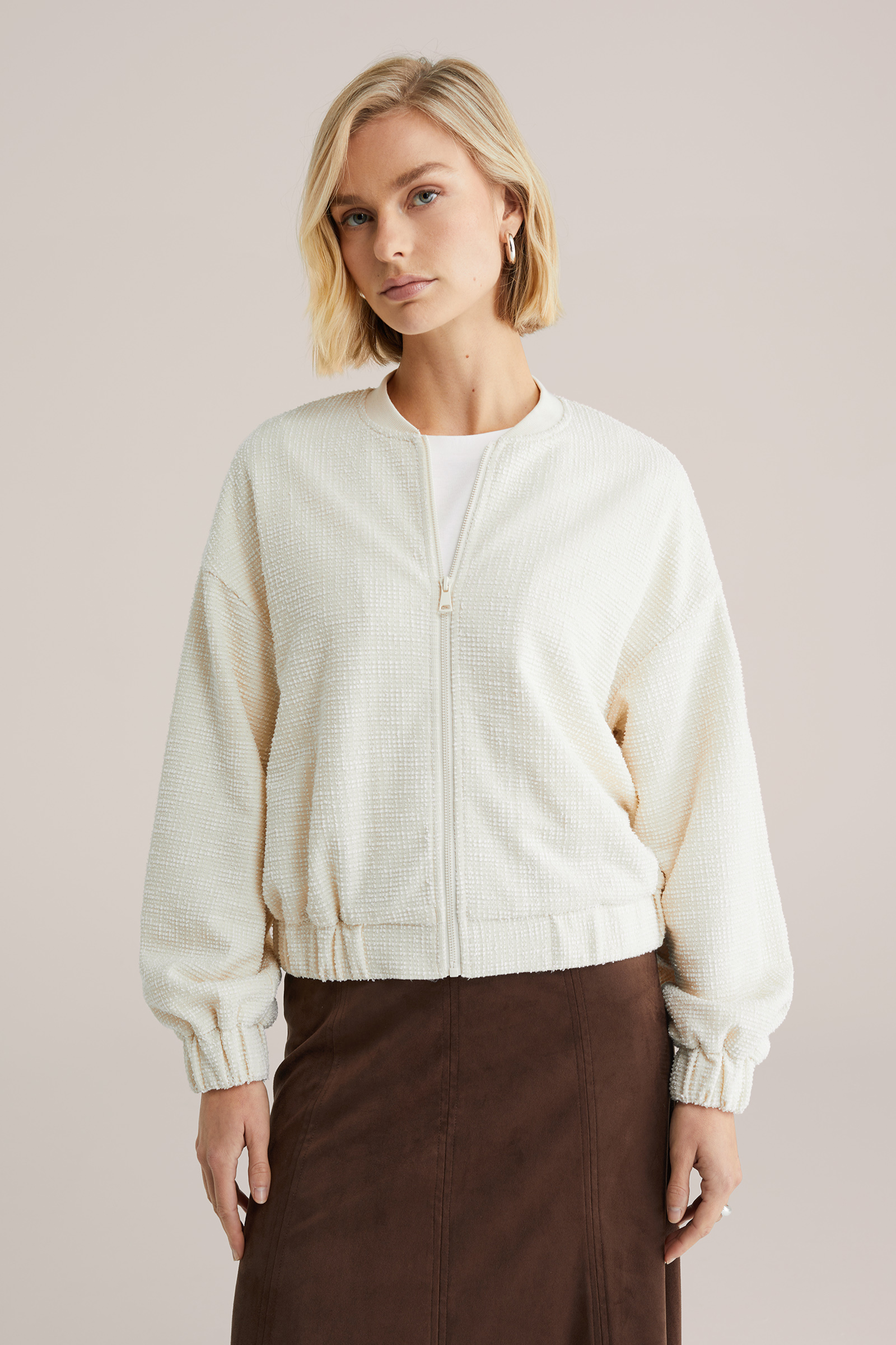 Dames bomberjack met structuur