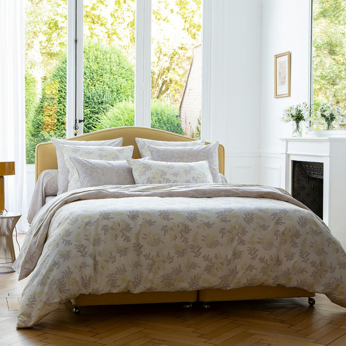 MIMOSA - Housse de couette coton jaune 260x240 cm