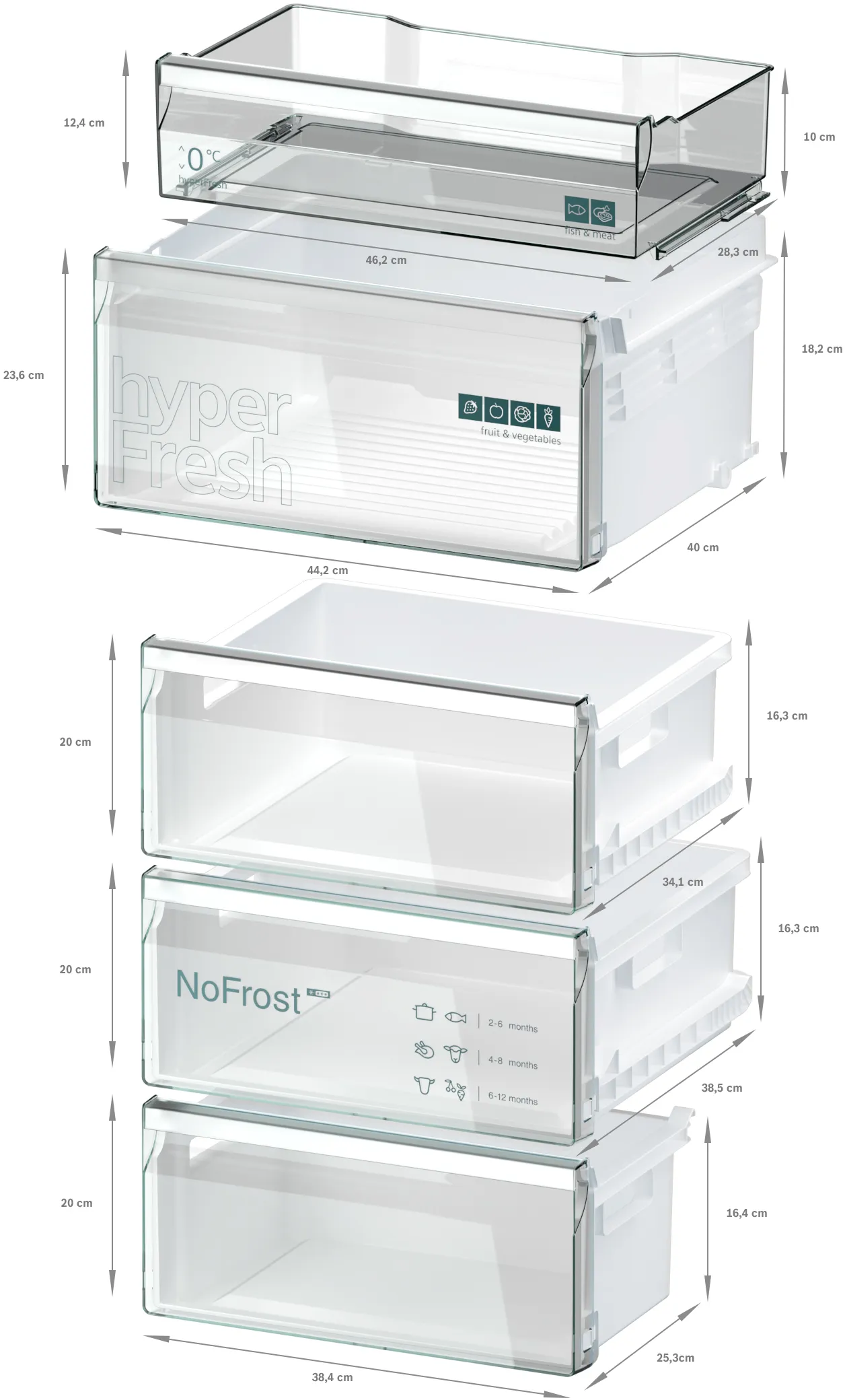 SIEMENS KG39NXIBF iQ300 Free-standing fridge-freezer with freezer at bottom 203 x 60 cm Brushed steel anti-fingerprint
