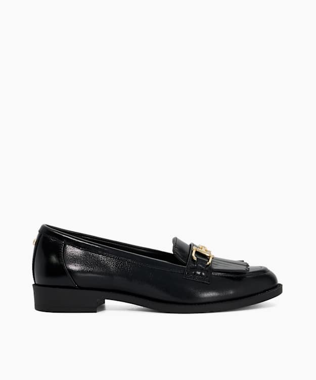 Galaktik Black - Leather Snaffle Trim Loafer