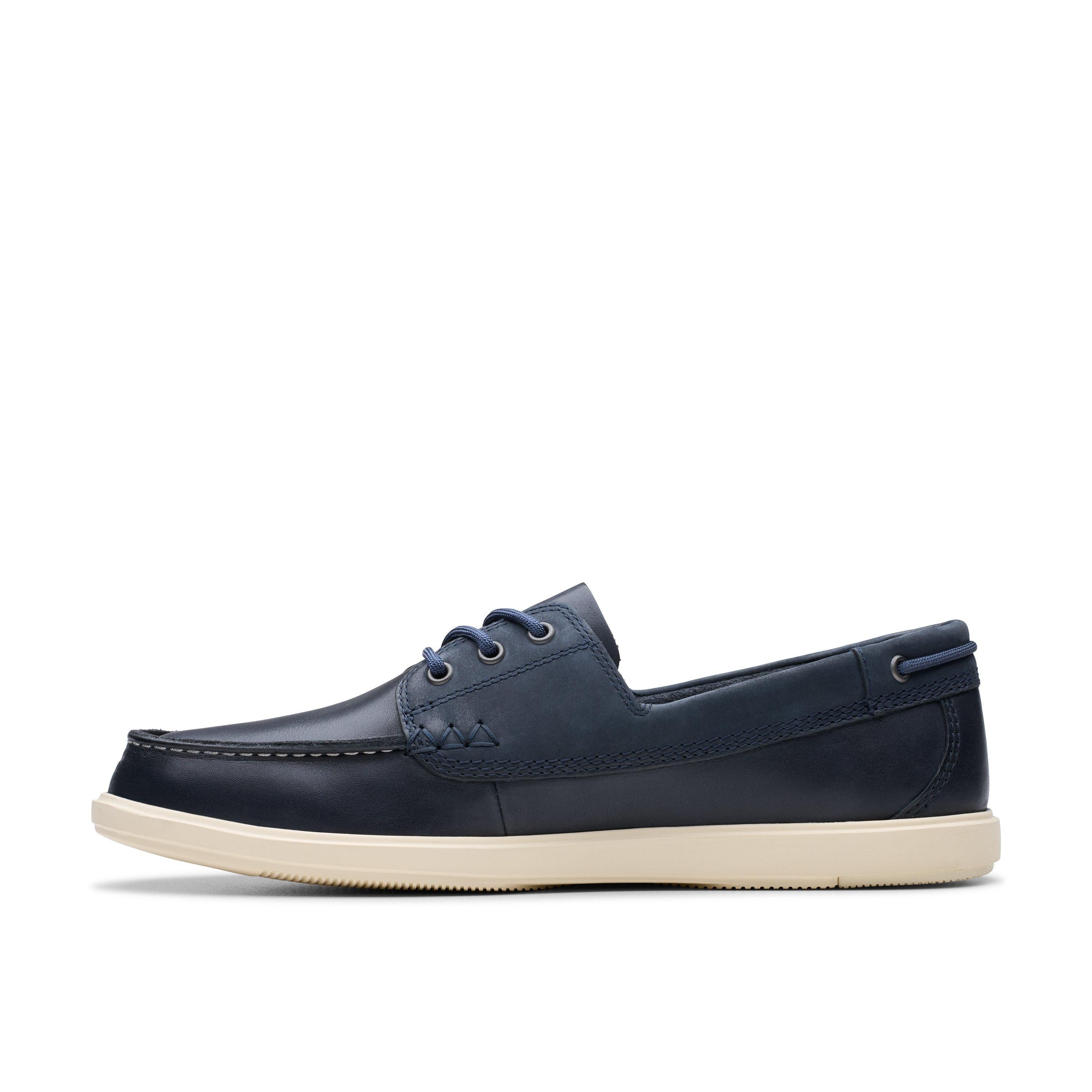 Clarks Bratton Boat Navy Leather Boat Shoes