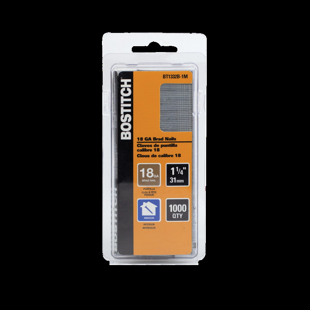 Bostitch 18-Gauge Brad Nail, 1-1/4-in, 1000-pc