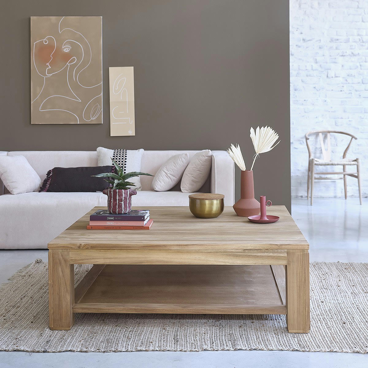 BOSTON - Table basse en teck massif