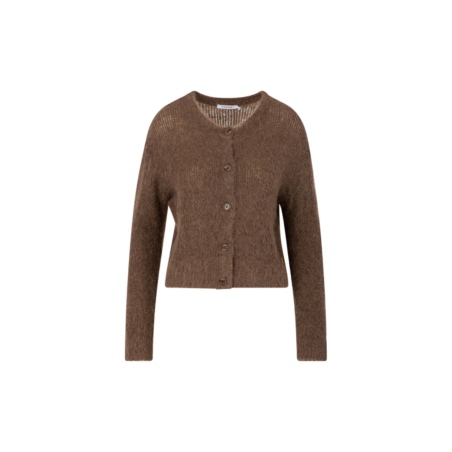Knit cardigan in alpaca, mocca mousse