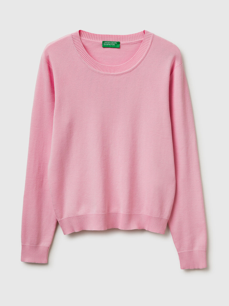 Pink sweater in tricot cotton