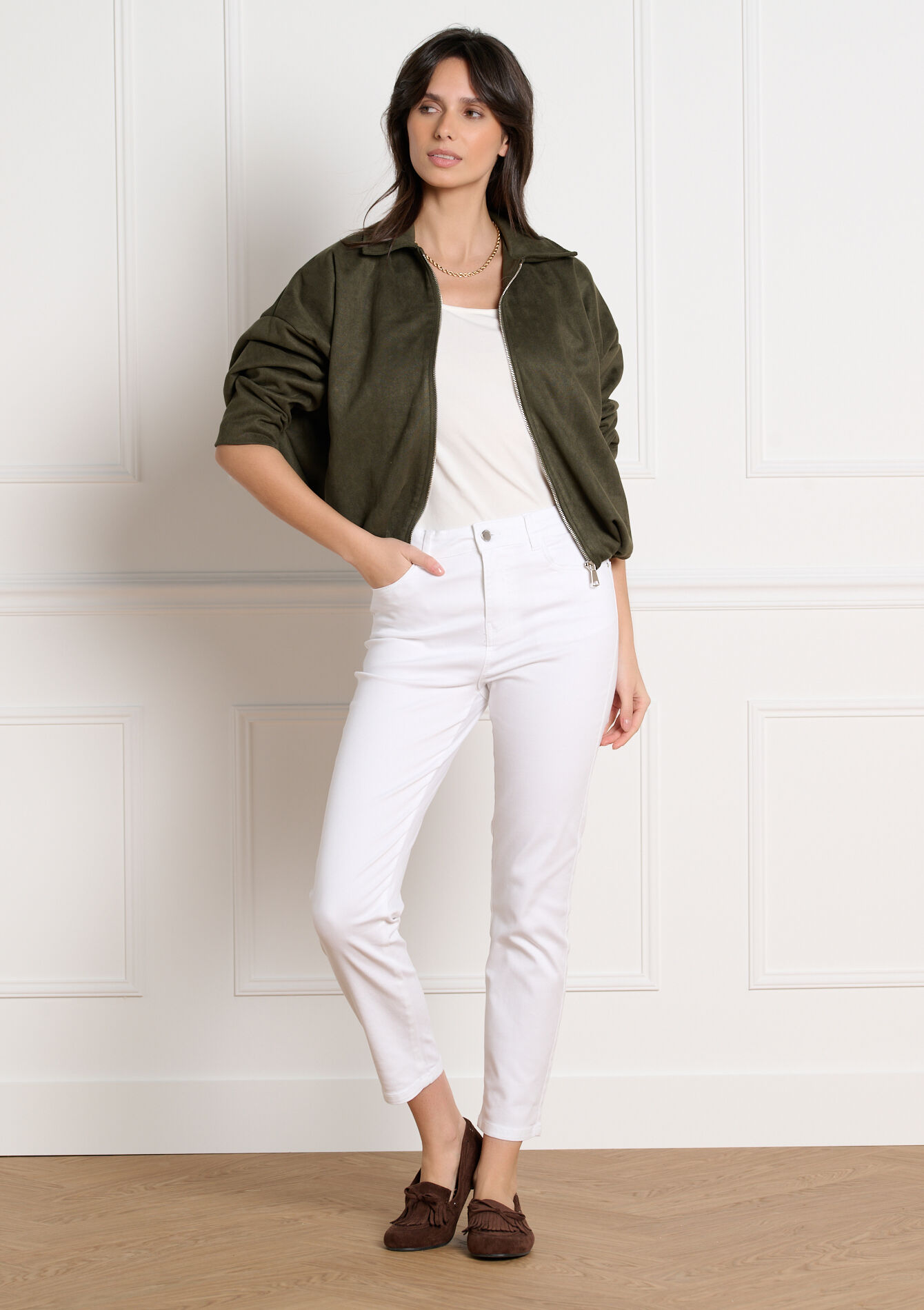 Slim enkellange broek