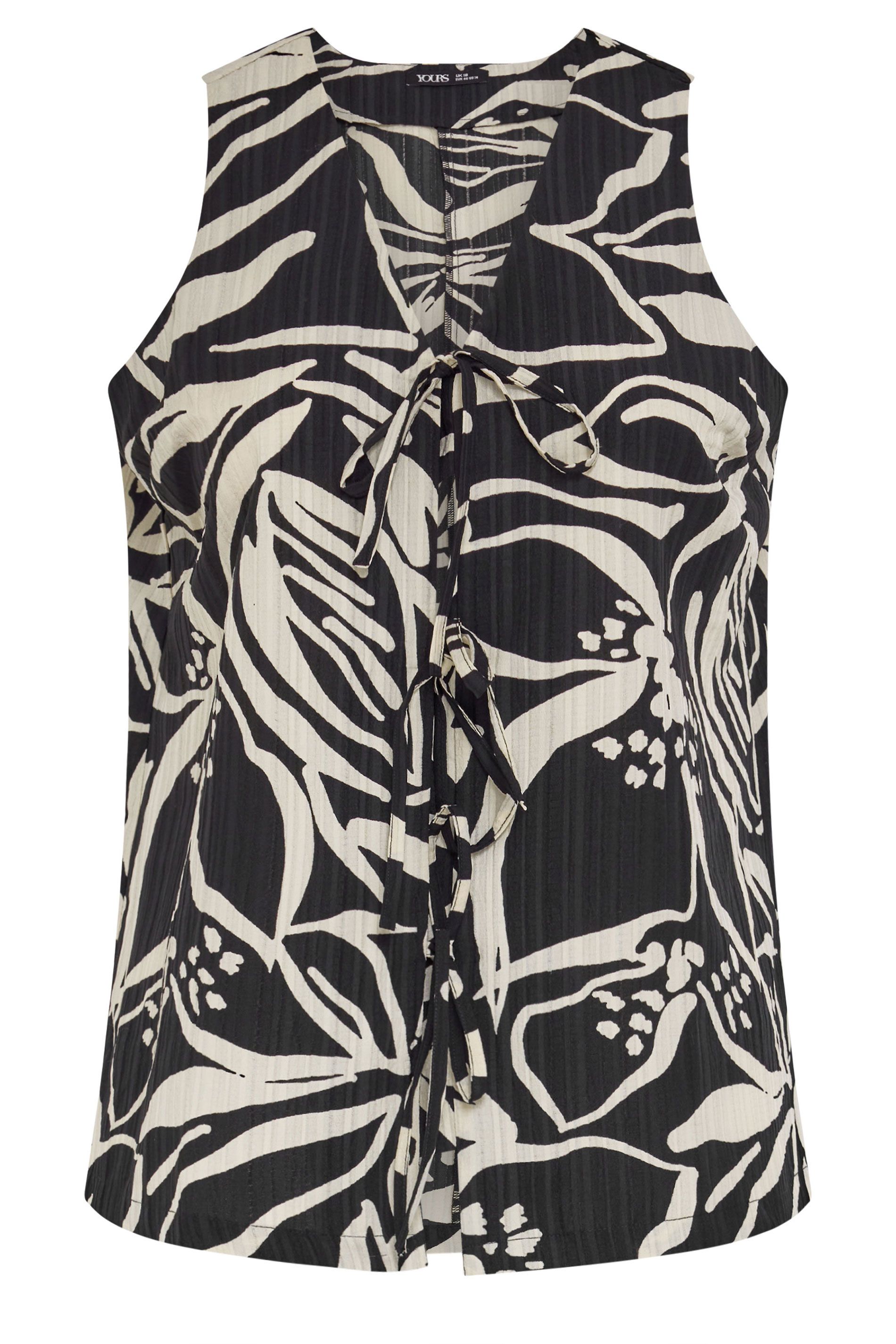 Yours Floral Tie Front Vest Top