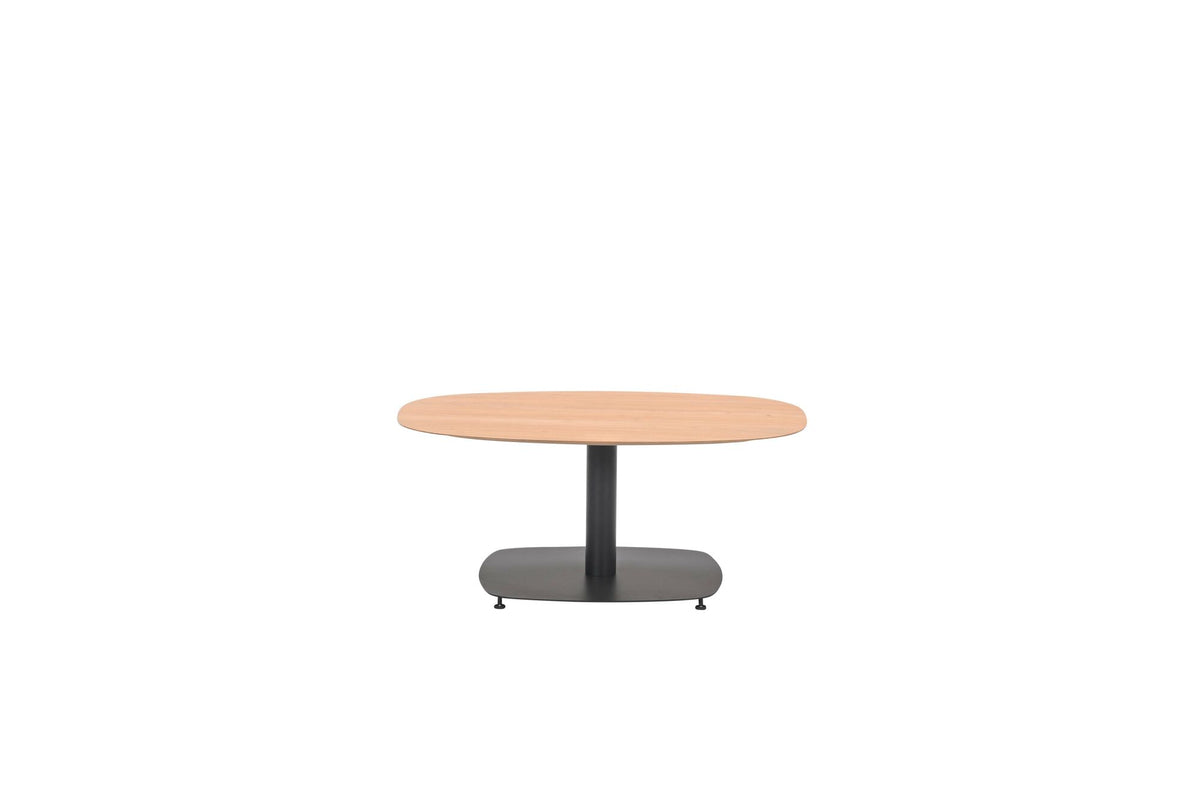 Leon bijzettafel - aluminium - carbon black-light teak look-100x70 cm