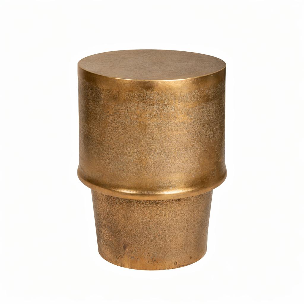 Table d'appoint dorée design tambour KANO