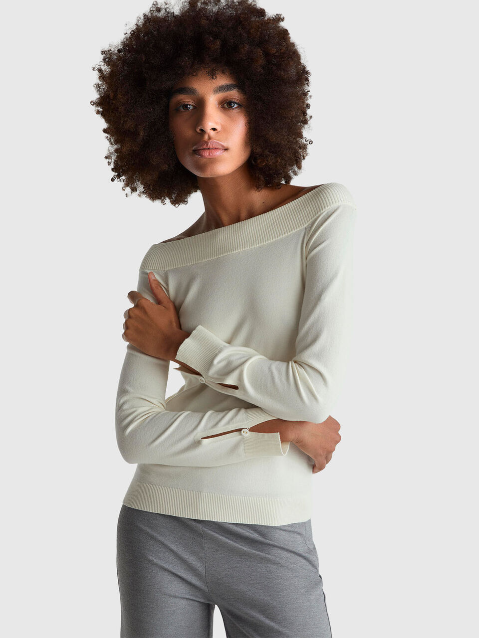 Bardot neck sweater