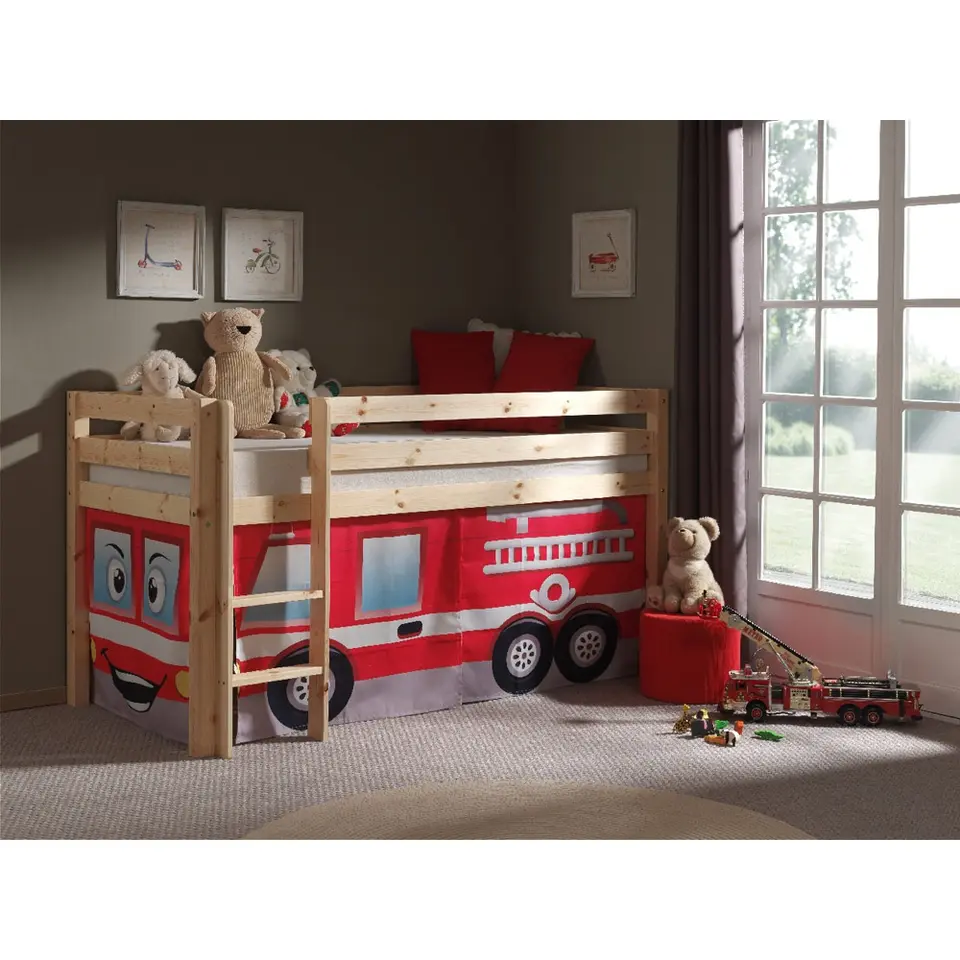 Vipack halfhoogslaper Pino met brandweerset - grenenhout