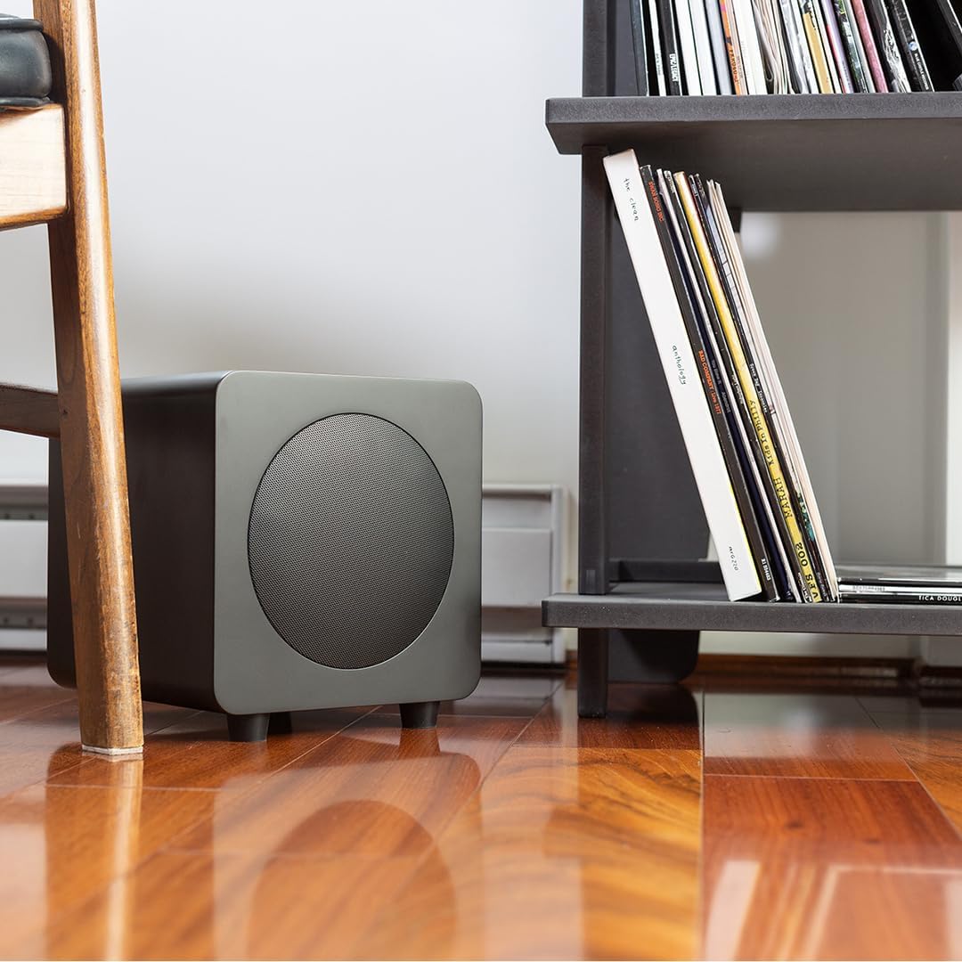 Kanto SUB8VMB Sealed Powered Subwoofer | 300W Peak Power | 8 Woofer | Matte Black