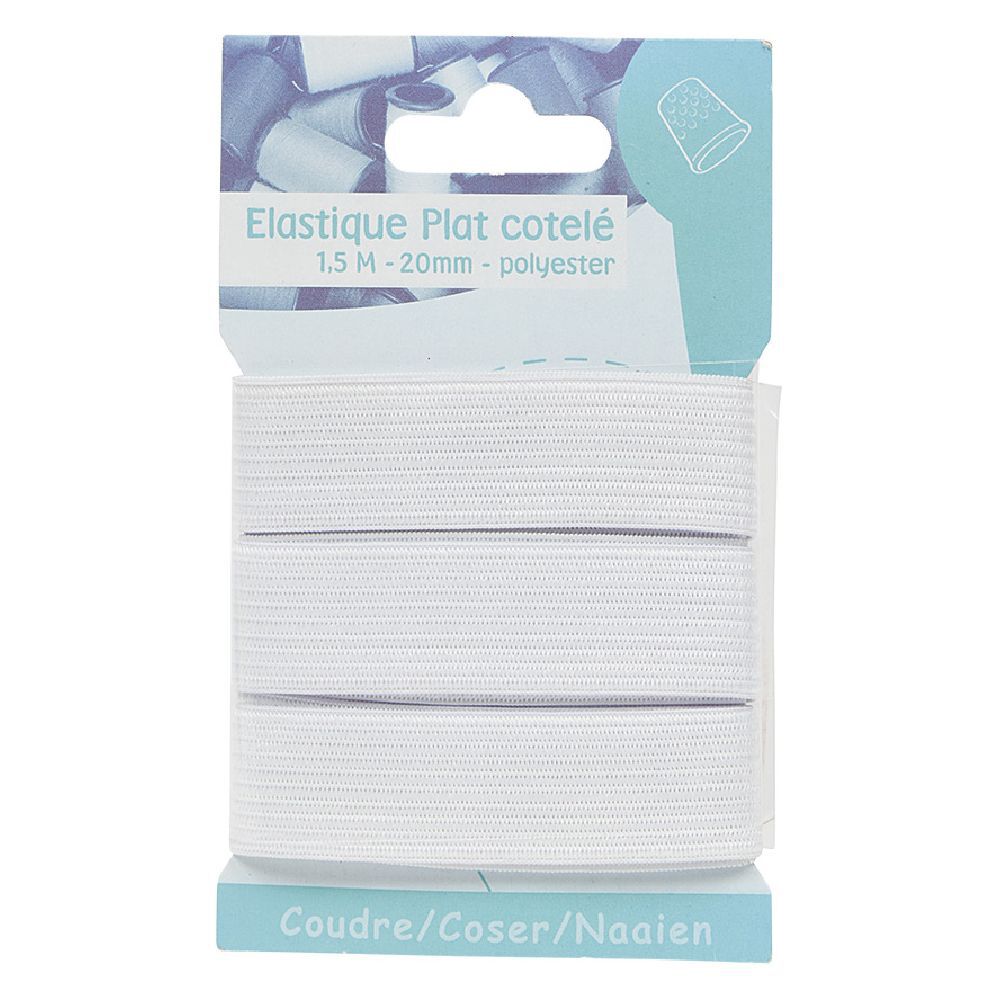 élastique maille blanc L.2 m