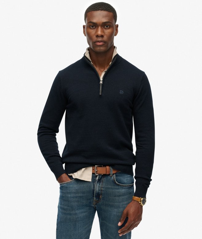 Essentials Cotton Half Zip Jumper