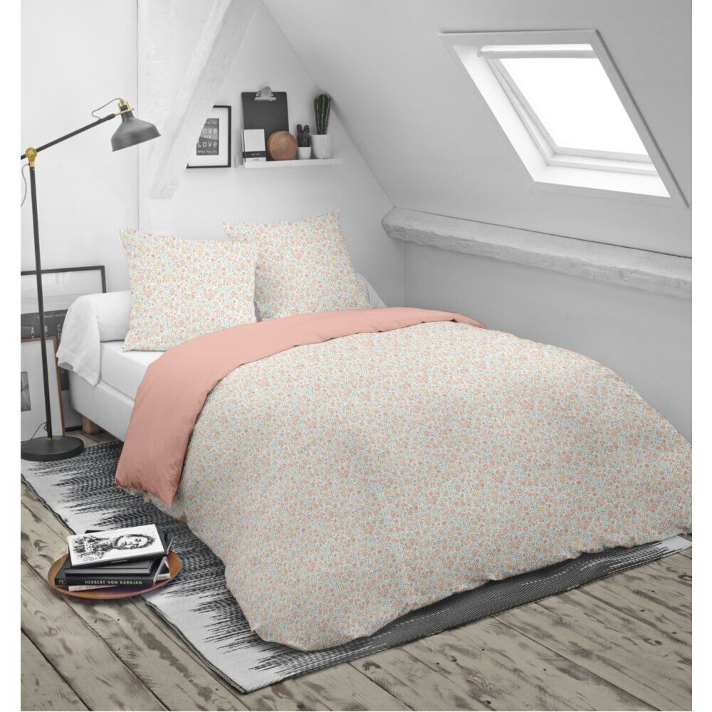 Parure de lit 140x200cm 1 personne coton motif imprimé 3 pièces (6 modèles)