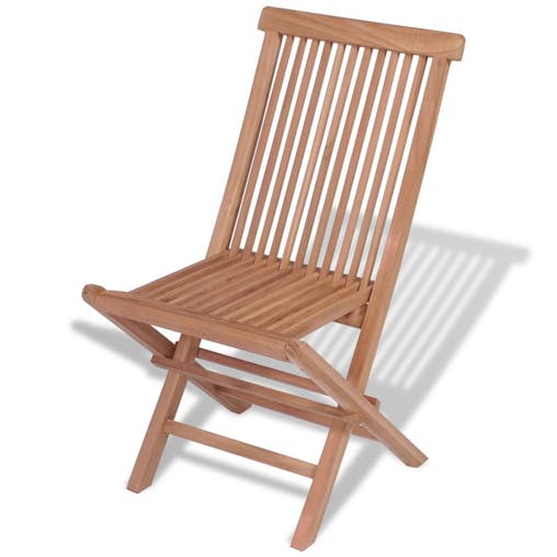 NNEVL Folding Garden Chairs 4 pcs Solid Teak Wood