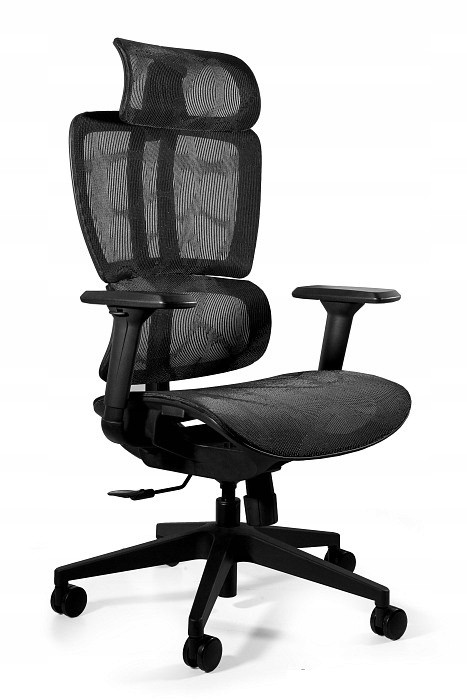 Ergonomiczny fotel biurowy DEAL 025H-U czarny siatka