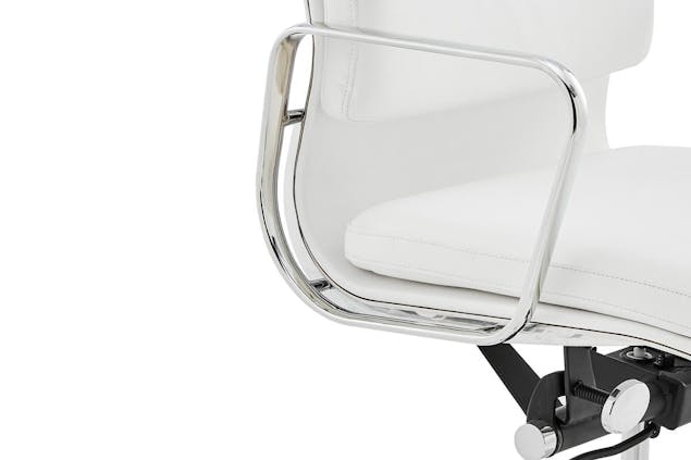 NNEKGE Replica Eames Group StandardPadded High Back Office Chair (White Leather)