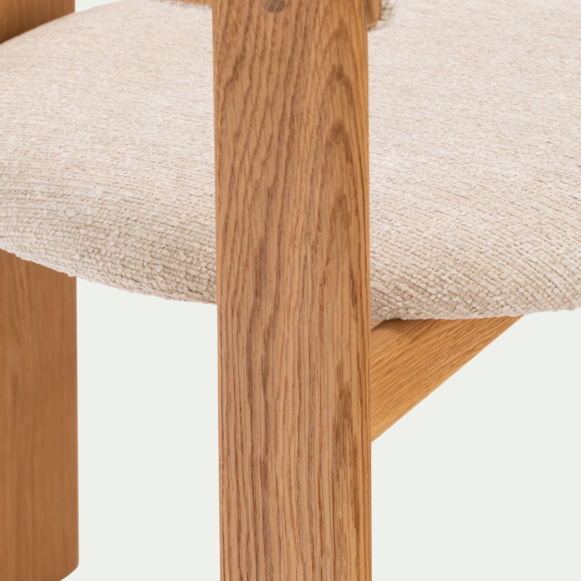 ADONIA - Chaise en tissu bouclette avec accoudoirs - blanc
