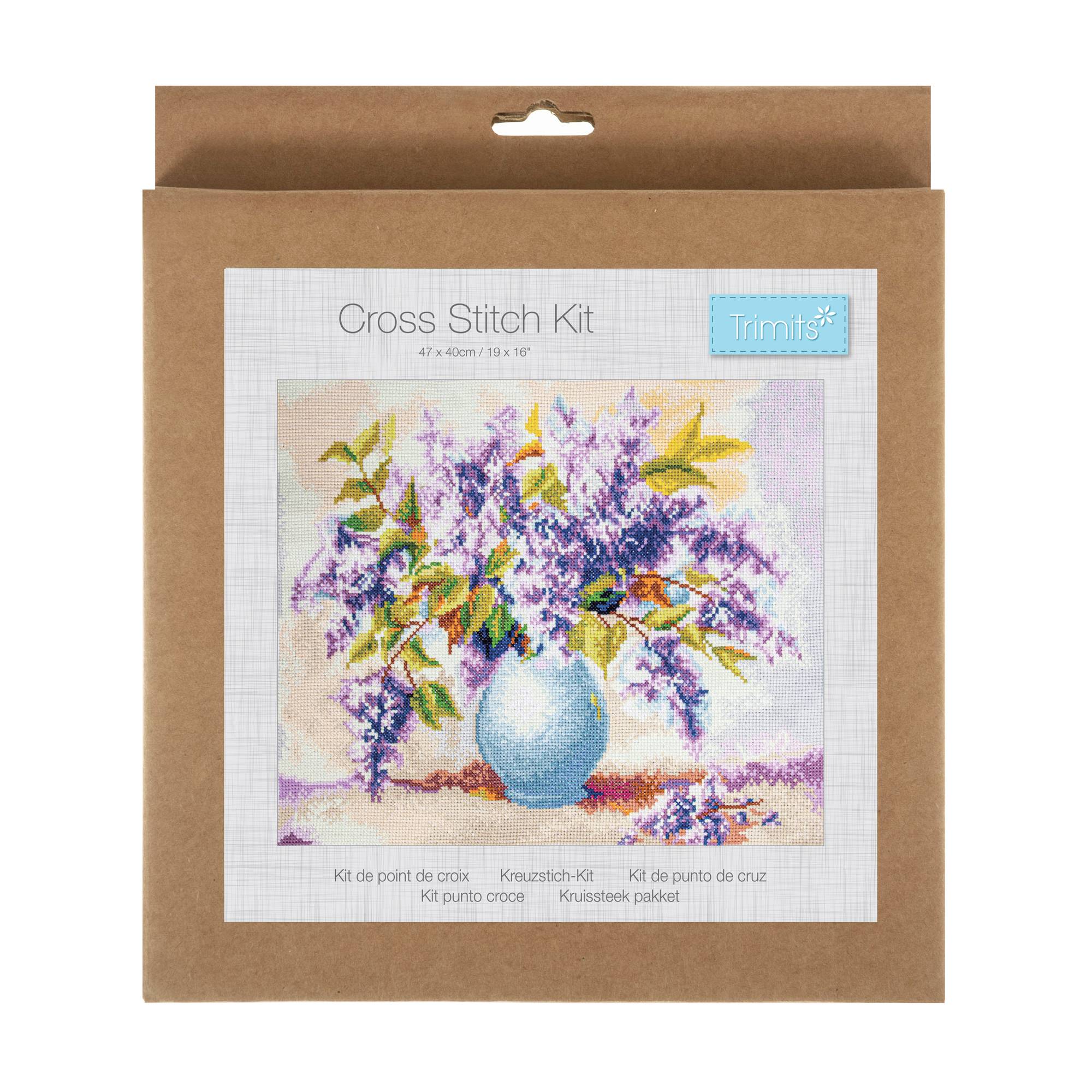 Trimits Lilac Large Cross Stitch Kit 33cm x 39.5cm