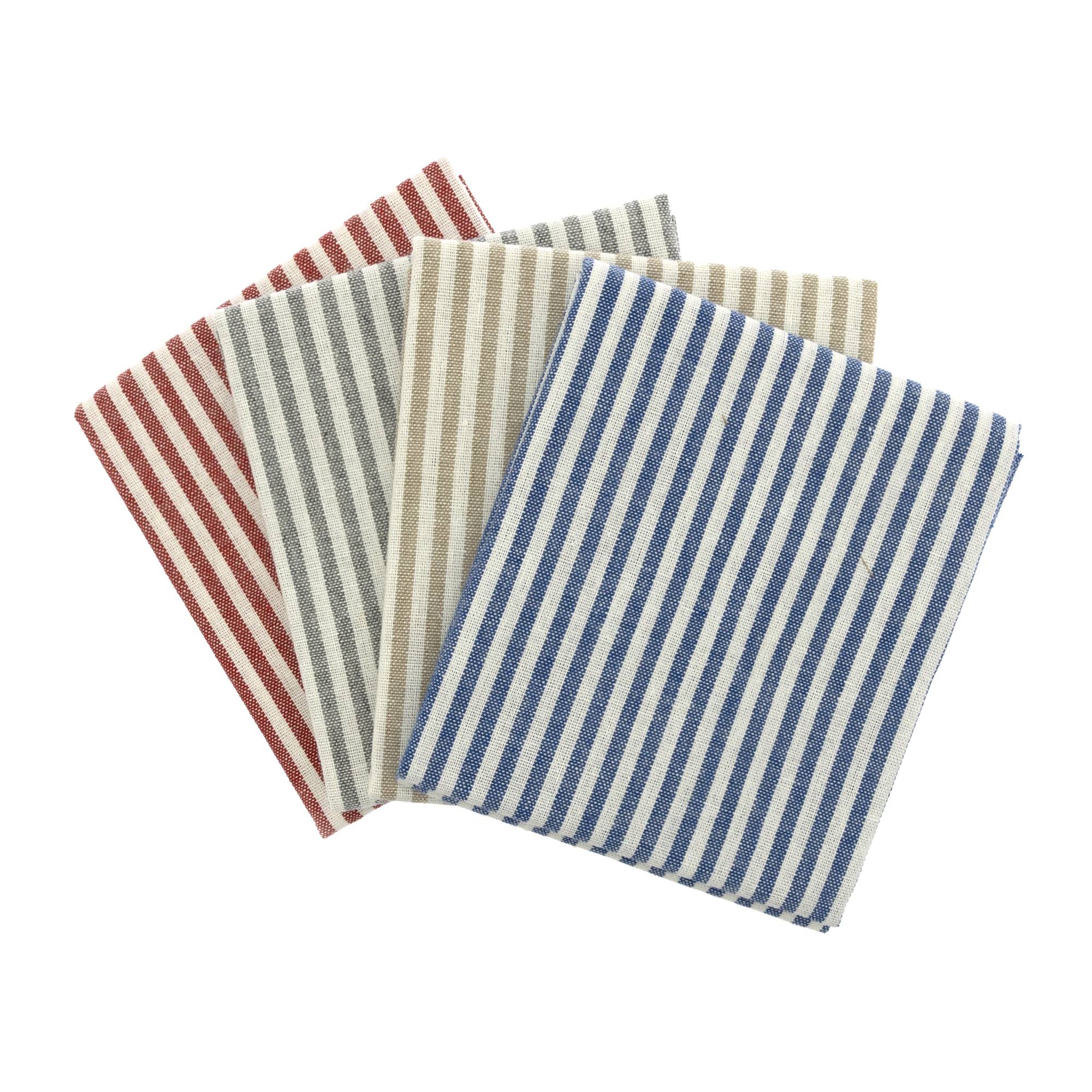 Stripe Linen Look Fat Quarters 4 Pack