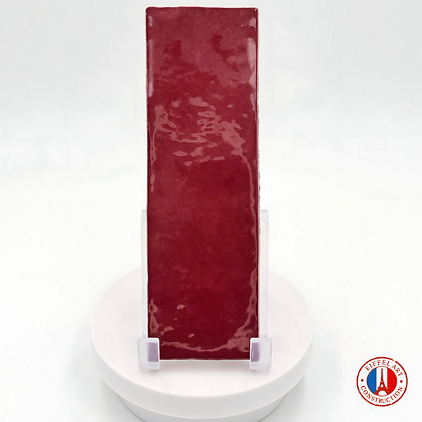 Carrelage mur effet zellige bejmat rouge 6,5x20 cm ARTISAN BURGUNDY