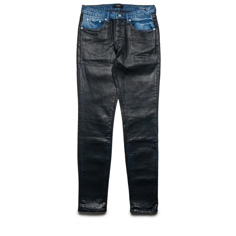 Purple Brand Low Rise Skinny Leg Coated Indigo Jean - Black