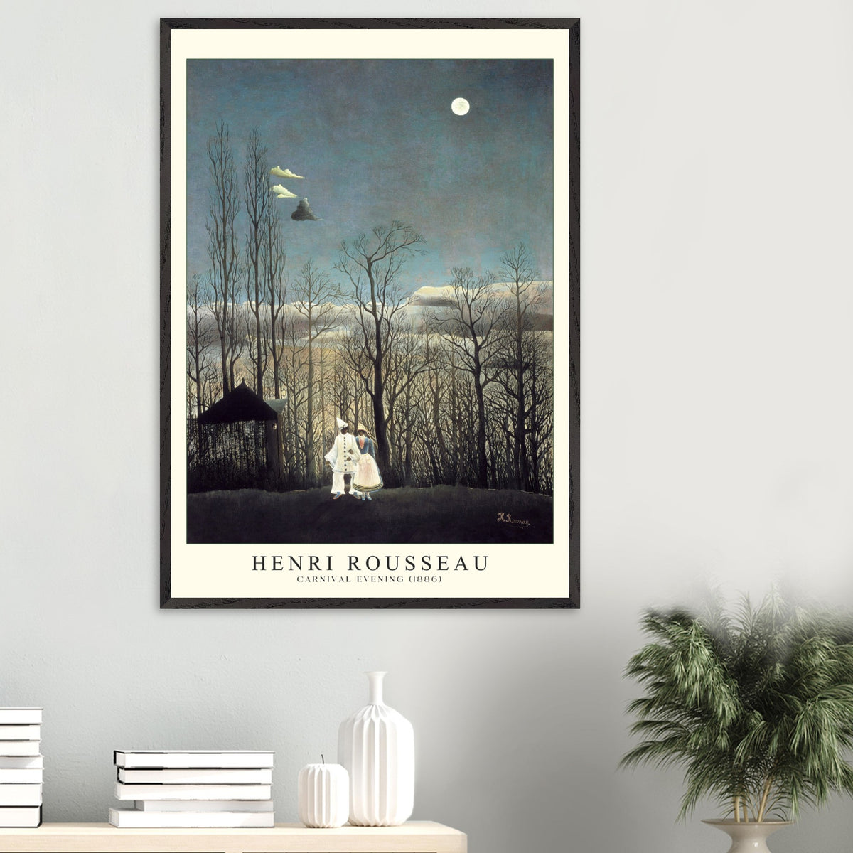 Artfulprints Poster Henri Rousseau - Carnival evening  - 70x100 cm - Blauw