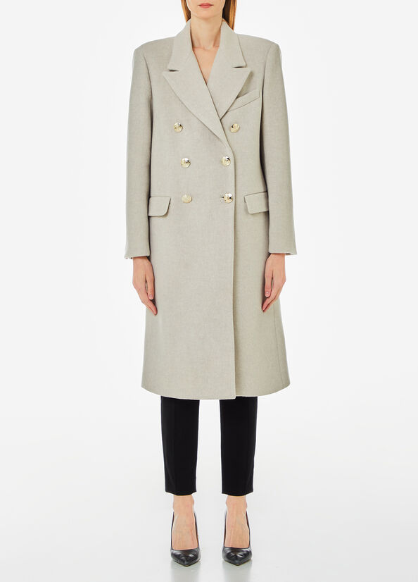 Cappotto doppiopetto in misto lana