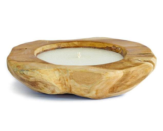 Teak Filled Candle 30cm
