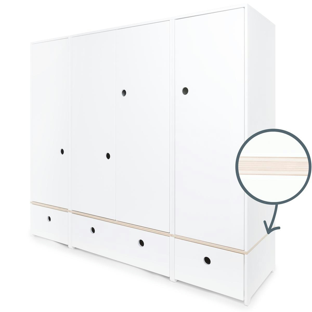 COLORFLEX - Armoire 4 portes blanc