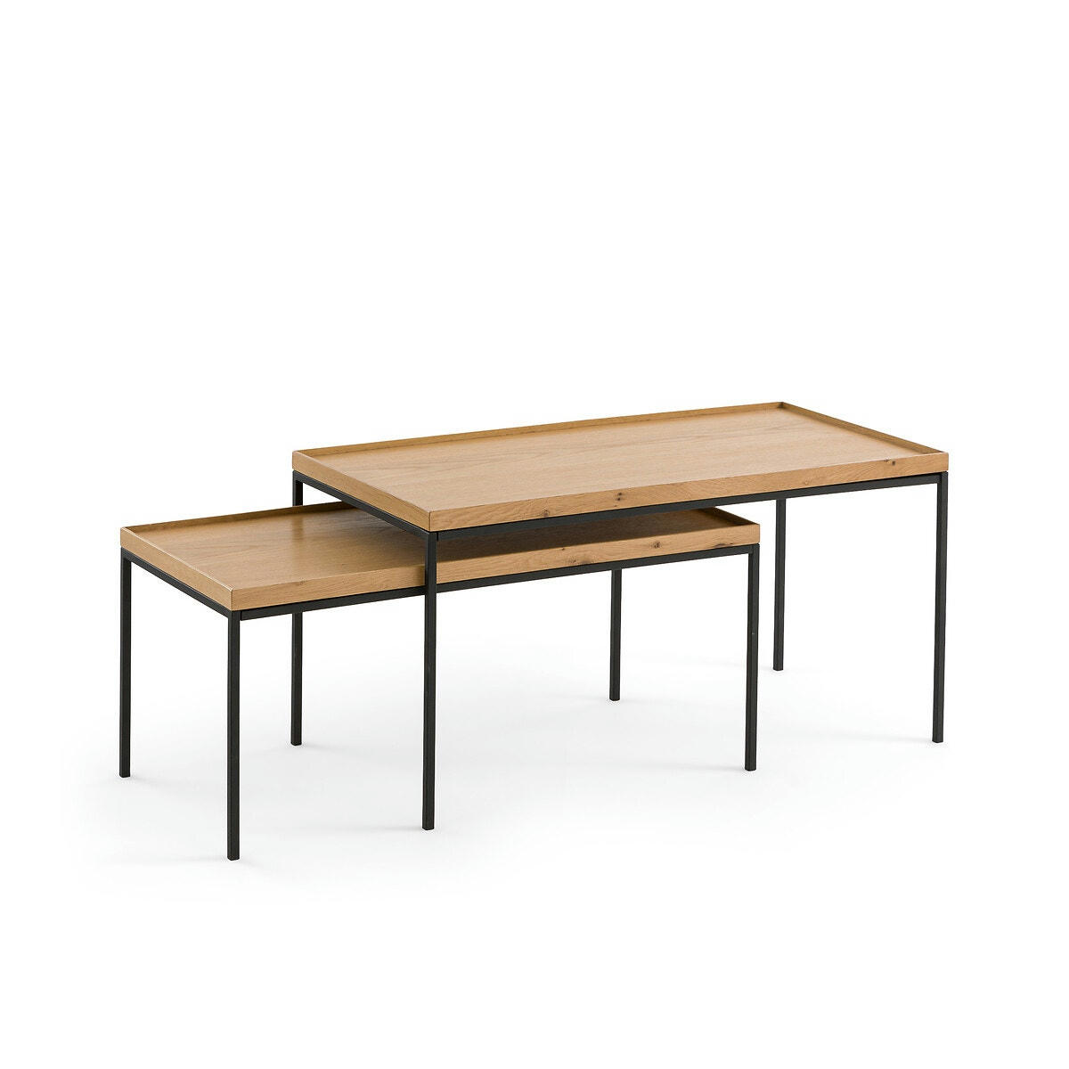 Lot 2 tables basses gigognes rectangulaires, Joga