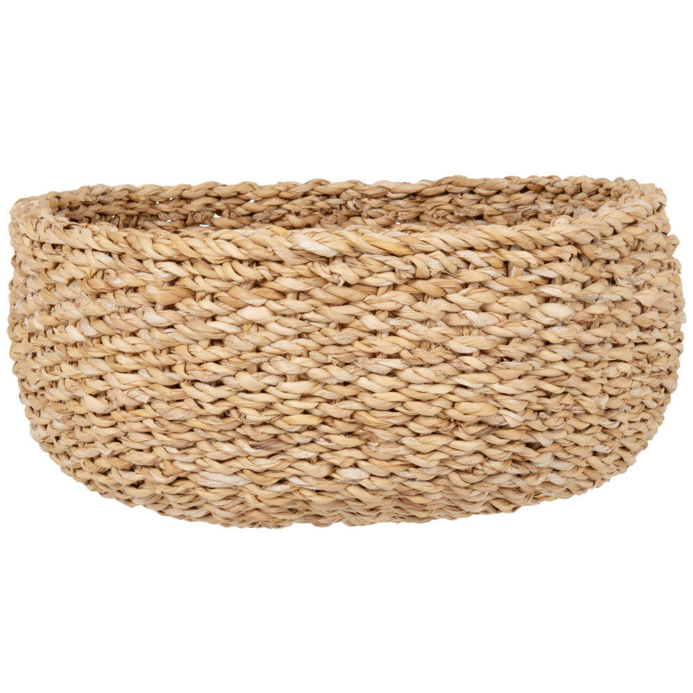 - Corbeille tressée en fibre végétale marron